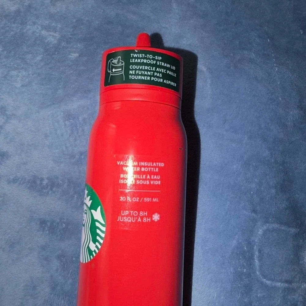 Starbucks Red 2024 Holiday Red Logo 20oz Twist to Sip Bottle Tumbler.